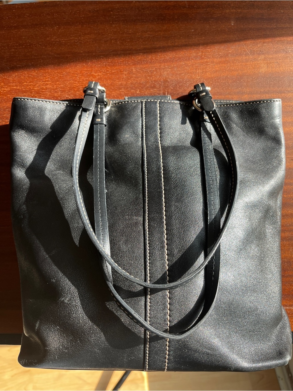 Coach 9727 Classic Black Leather Tote Bag